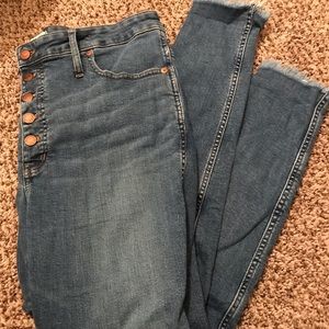 Madewell 10” High Rise Skinny Raw Hem Jeans
